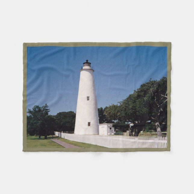 Ocracoke Lighthouse Fleecedecke (Vorderseite (Horizontal))