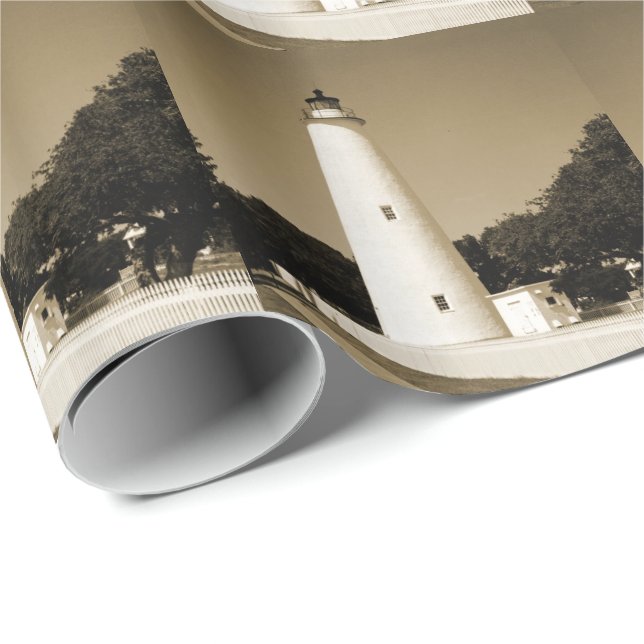 Ocracoke Lighthouse Geschenkpapier (Rolleneckpunkt)