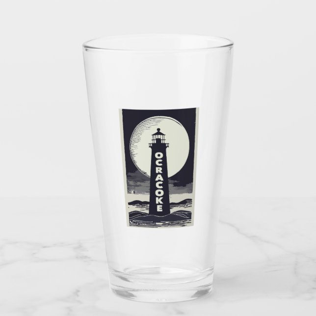 Ocracoke Lighthouse North Carolina Moon Glas (Vorderseite)