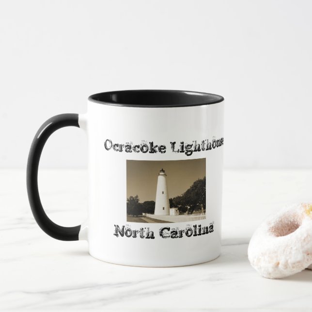 Ocracoke Lighthouse Tasse (Mit Donut)