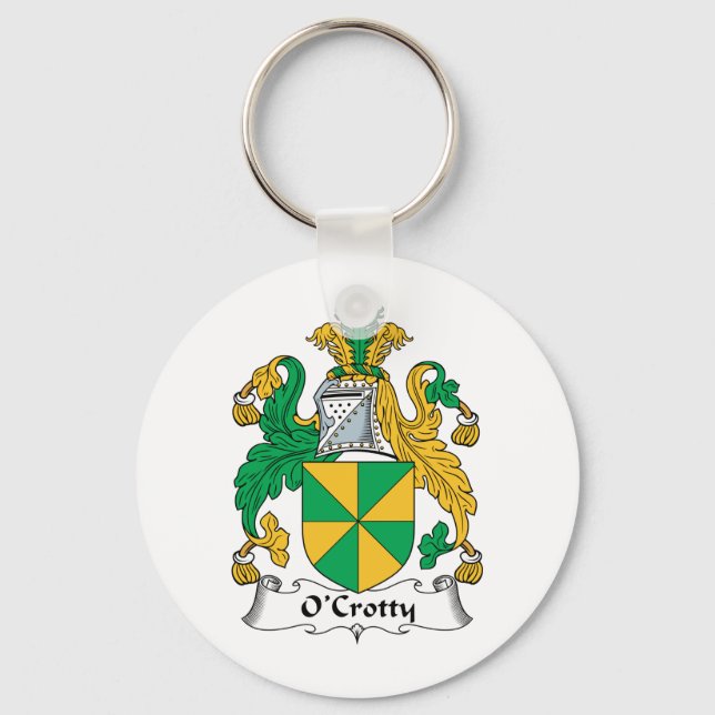 O'Crotty Familienwappen Schlüsselanhänger (Vorderseite)