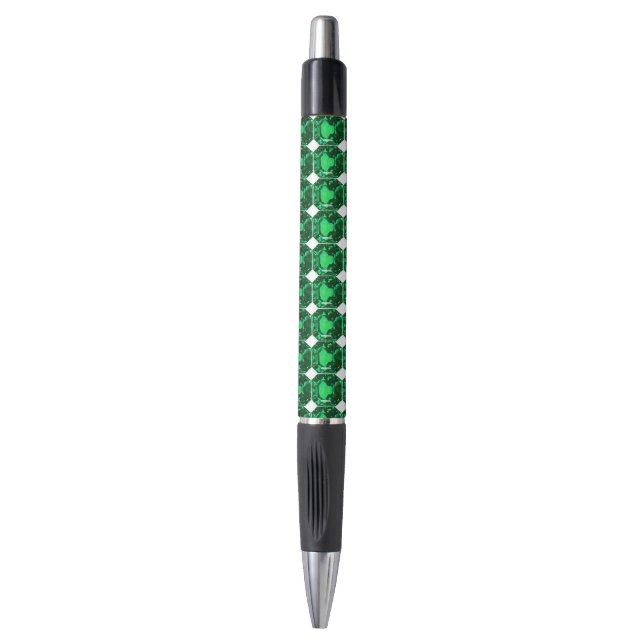 Octagon Emerald Kugelschreiber (Vorderseite Vertikal)