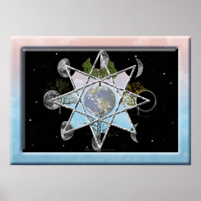 Octagramm drucken poster (Vorne)