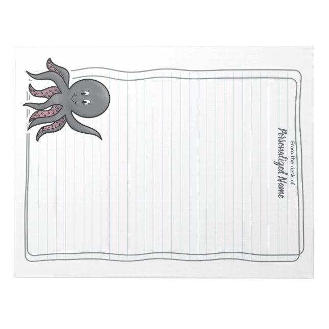 Octavia Octopus Lined Notizblock (Vorderseite)