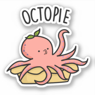 Octo-Pie Funny Octopus Pie Pun Aufkleber