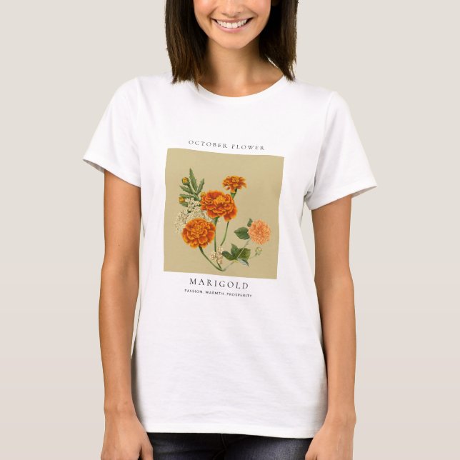 October Birth Month Flower T-Shirt (Vorderseite)
