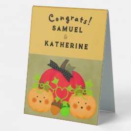 October Halloween Wedding Shower Table Tent Sign Tischaufsteller
