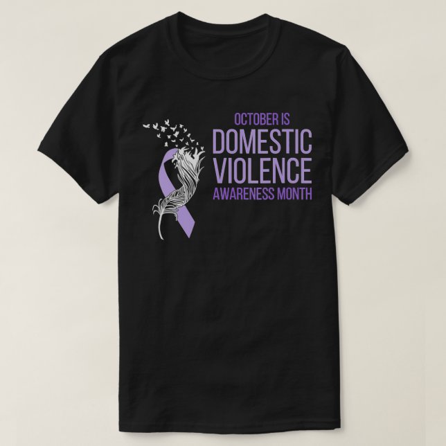 October is Domestic Violence Awareness Ribbon And  T-Shirt (Design vorne)