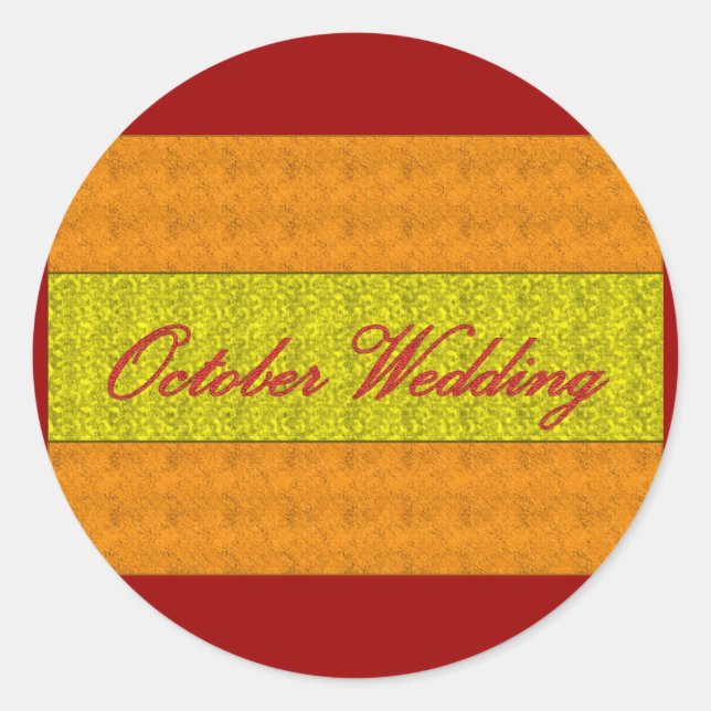 "October Wedding" Elegant Sticker (Vorderseite)