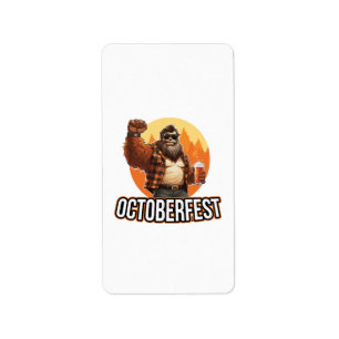 Octoberfest Bigfoot Adressaufkleber