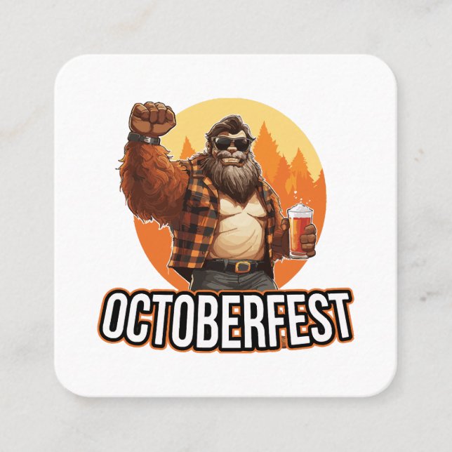 Octoberfest Bigfoot Quadratische Visitenkarte (Vorderseite)