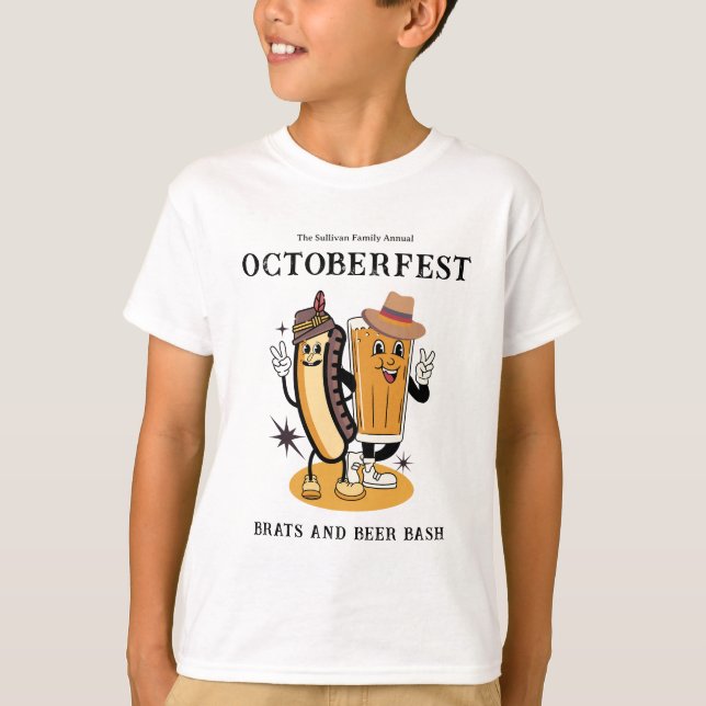 Octoberfest Brats Bierfall Party Retro Kid's T-Shirt (Vorderseite)