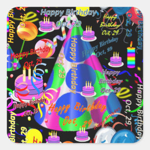 Octobre, 29 Stickers Anniversaires de enfants