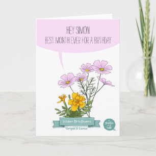 Octobre Carte Anniversaire, née dans le meilleur m