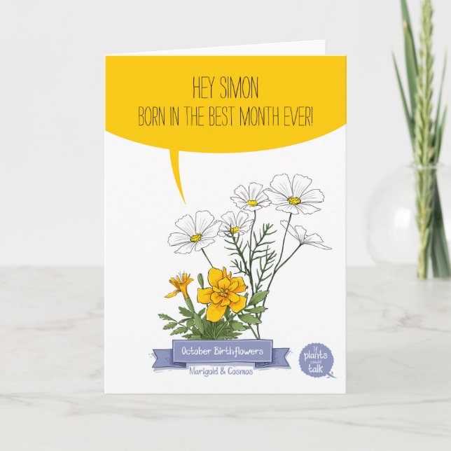 Octobre Carte d'anniversaire, Né dans le meilleur  (Devant)