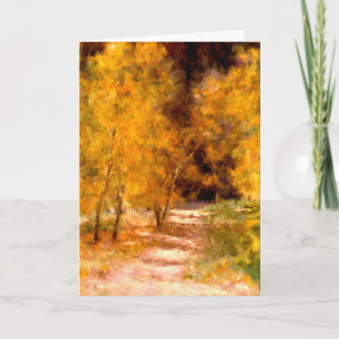 Octobre Golden Trees Carte de voeux blank artistiq