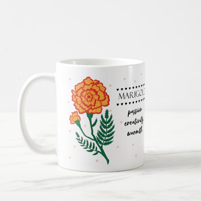 Octobre Mug Fleur de naissance avec sens Fleur (Gauche)