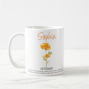 Octobre Personnalisé Fleur de naissance Mug de caf