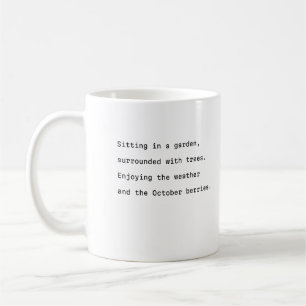 Octobre typographie de la tasse de café jardin poé