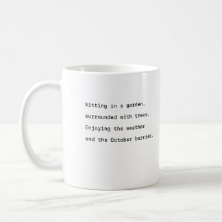Octobre typographie de la tasse de café jardin poé