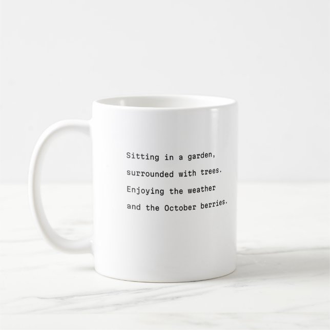 Octobre typographie de la tasse de café jardin poé (Gauche)