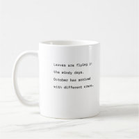 Octobre typographie de tasse de café feuilles vola