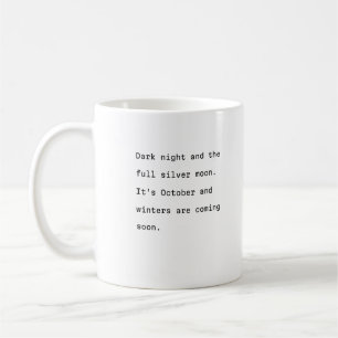 Octobre typographie de tasse de café poète pleine 