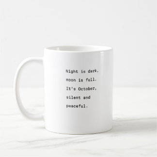 Octobre typographie de tasse de café poète pleine 