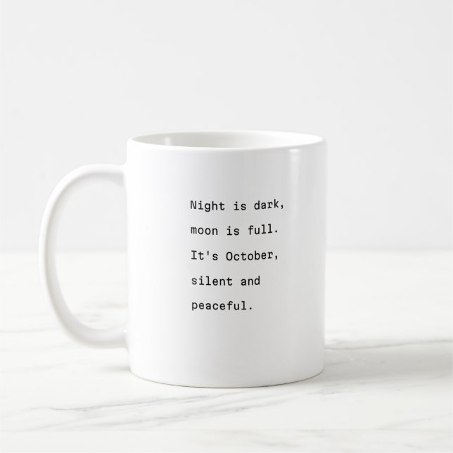 Octobre typographie de tasse de café poète pleine  (Gauche)