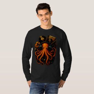 OctoGlow – Vintage-Steampunk-Oktopus-Langarmshirt T-Shirt