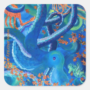 Octopacifica-Aufkleber Quadratischer Aufkleber