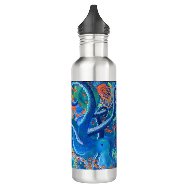 Octopacifica Wasserflasche aus Edelstahl Edelstahlflasche (Links)