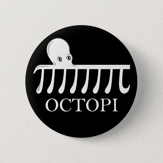Octopi - Funny Pi Octopus Math Button (Vorderseite)