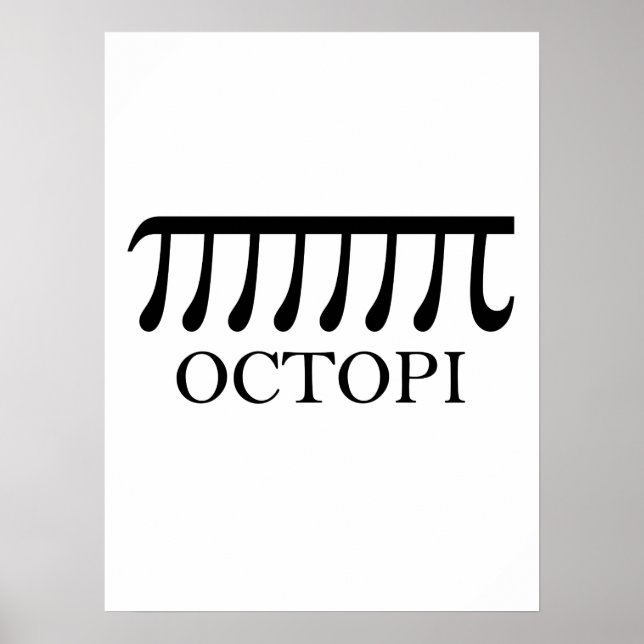 Octopi - Funny Pi Octopus Math Poster (Vorne)