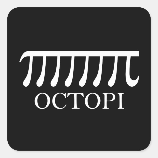 Octopi - Funny Pi Octopus Math Quadratischer Aufkleber (Vorderseite)