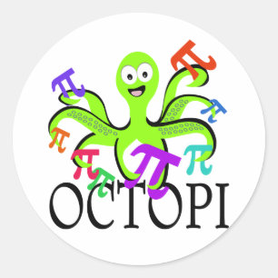 Octopi Pi Day Runder Aufkleber