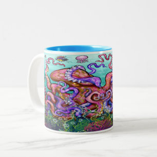 Octopi Zwei-Tone-Kaffee-Tasse Zweifarbige Tasse