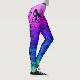 Octopodes auf Rosa zum Grün - Leggings