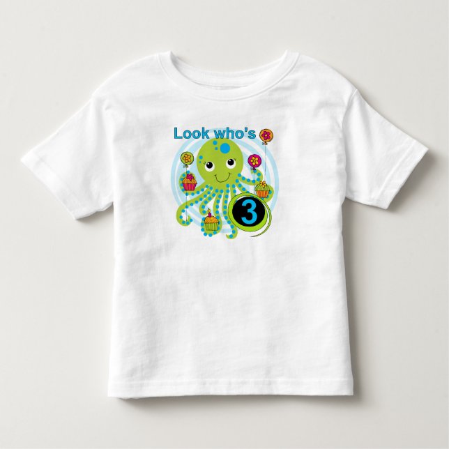Octopus 3e anniversaire T-shirts et cadeaux (Devant)