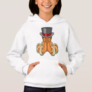 Octopus als Gentleman mit Top-Hut Hoodie
