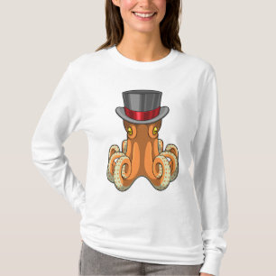Octopus als Gentleman mit Top-Hut T-Shirt