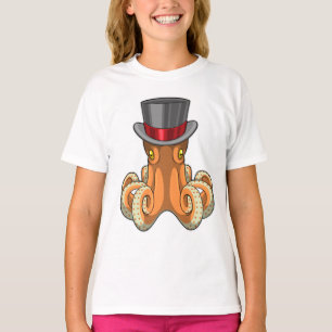 Octopus als Gentleman mit Top-Hut T-Shirt