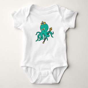 Octopus als König mit Dreifach Baby Strampler