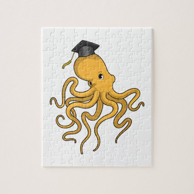 Octopus als Student mit Diplom (Vertikal)