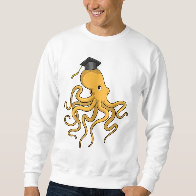 Octopus als Student mit Diplom Sweatshirt (Vorderseite)
