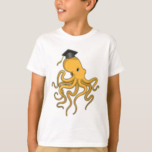 Octopus als Student mit Diplom T-Shirt
