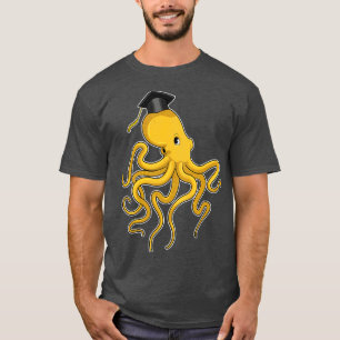 Octopus als Student mit Diplom T-Shirt