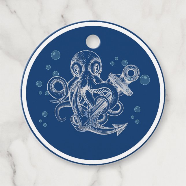 Octopus Anchor Geschenkanhänger (Vorderseite)