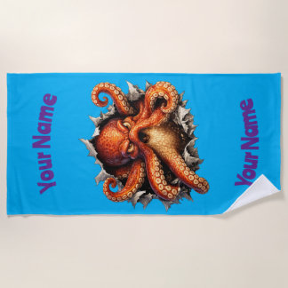 Octopus Angriff Strandtuch
