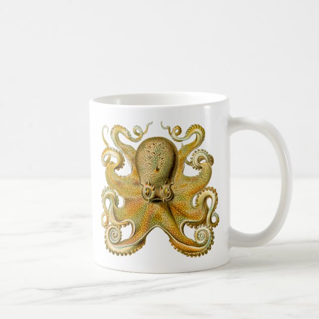 Octopus antike Illustration Seeungeheuer Kaffeetasse (Rechts)